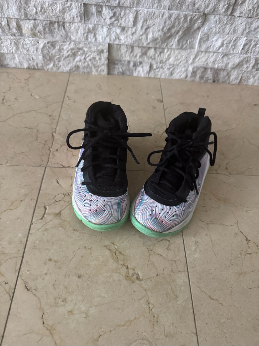 Toddler Boys Under Armour Black and Mint Green Multicolor Sneakers